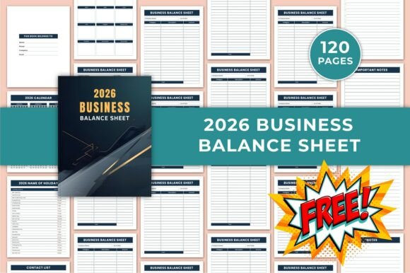 2026 Business Balance Sheet Canva KDP