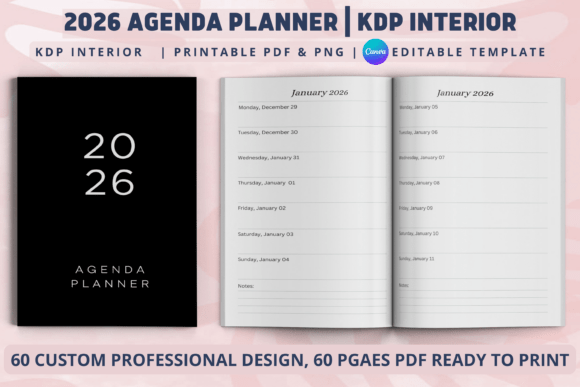 Agenda Planner 2026 KDP Interior: A Modern Solution for Organized Living