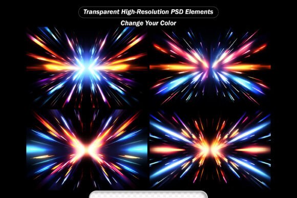 Enhance Your Designs with PSD Neon Blue and Purple Light Traces