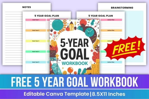 Free 5 Year Goal Workbook Canva Kdp: A Practical Tool for Long-Term Planning