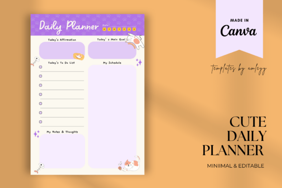 FREE Cat Themed Cute Daily Planner Canva: A Fun and Functional Tool for Organized Living