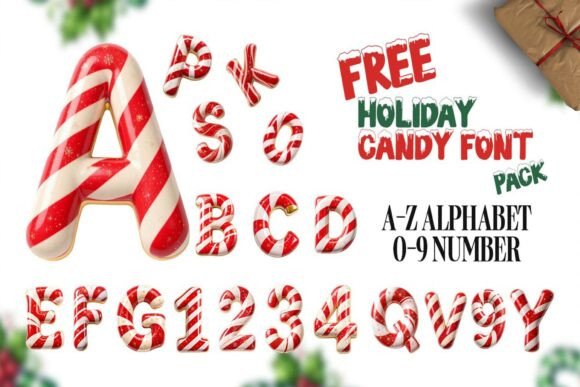Free Holiday Candy Alphabet Pack