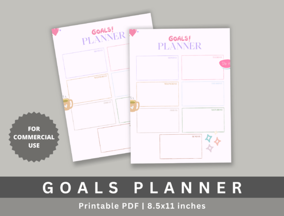 Goals Planner, KDP: A One-Page KDP Interior for Creative and Practical Use