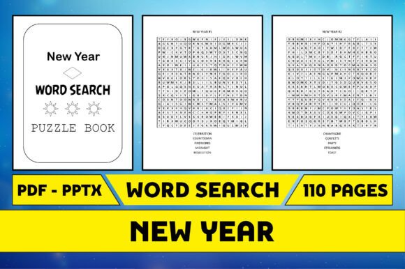 New Year Word Search Puzzle Interior