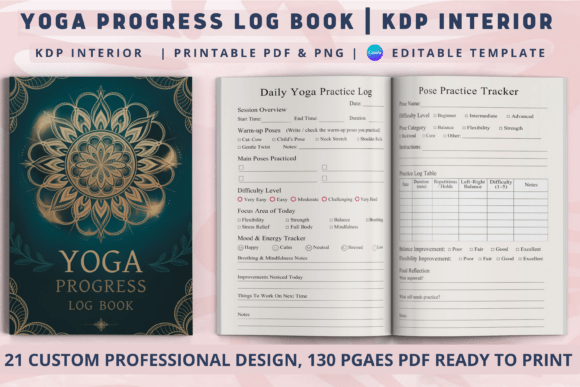 Transform Your Yoga Journey with the Yoga Progress Log Book KDP Interior