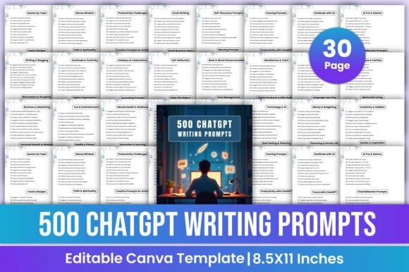Unlocking Creativity with 500 ChatGPT Writing Prompts Canva